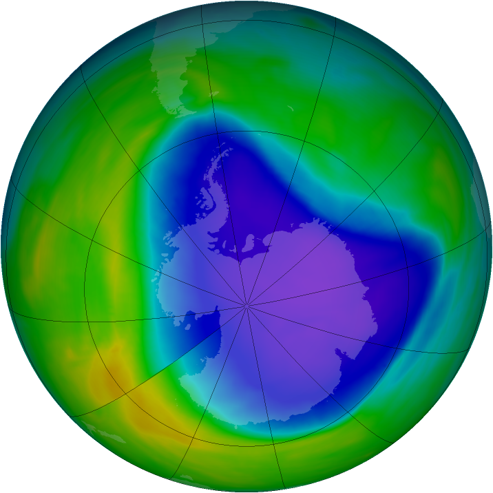 Antarctic ozone map for 30 October 2006